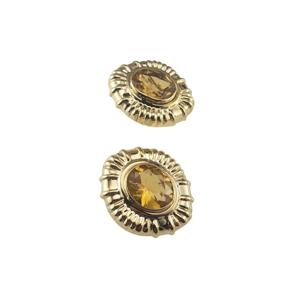 14 Karat Yellow Gold and Citrine Omega Back Earrings #19733 - Picture 3 of 8